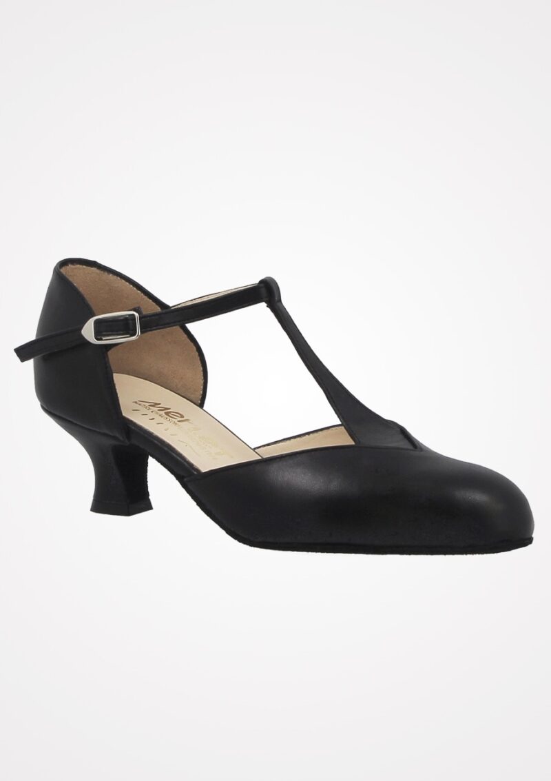 Merlet BRENDA - Closed-toe T bar leather ballroom shoe