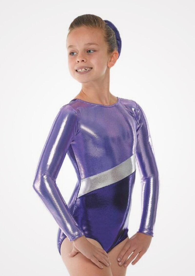 Tappers & Pointers GYM 10 - Long Sleeved Platinum Contrast Leotard